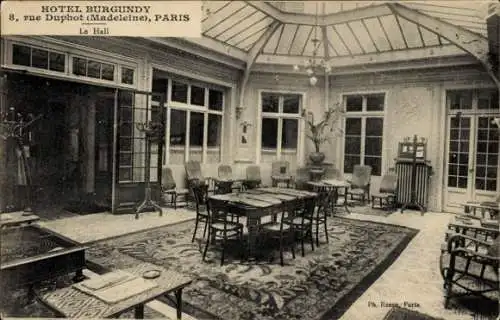 Ak Paris I Louvre, Rue Duphot, Hotel Burgundy, Le Hall
