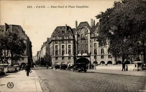 Ak Paris I Louvre, Pont Neuf, Place Dauphine