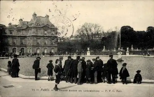 Ak Paris VI, Jardin du Luxembourg, Palast, Grand Bassin