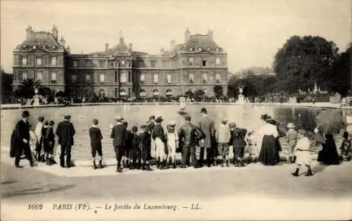 Ak Paris VI, Jardin du Luxembourg, Palast, Grand Bassin