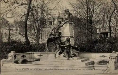 Ak Paris VI, Jardin du Luxembourg, Denkmal für Delacroix