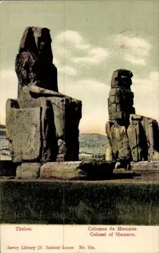 Ak Theben Ägypten, Die Kolosse von Memnon
