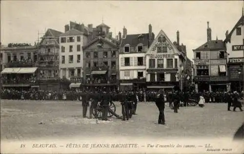 Ak Beauvais Oise, Festivals von Jeanne Hachette, Überblick über die Kanonen