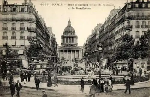 Ak Paris V, Rue Soufflot und das Pantheon