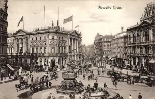 Ak London City England, Piccadilly-Circus