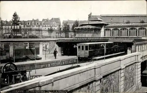Ak Paris, Metropolitan, Gare de la Bastille