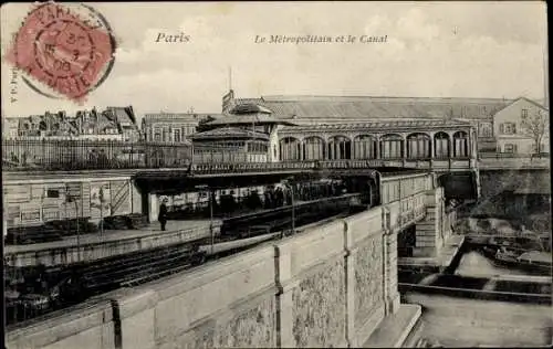 Ak Paris, Metropolitan und der Kanal