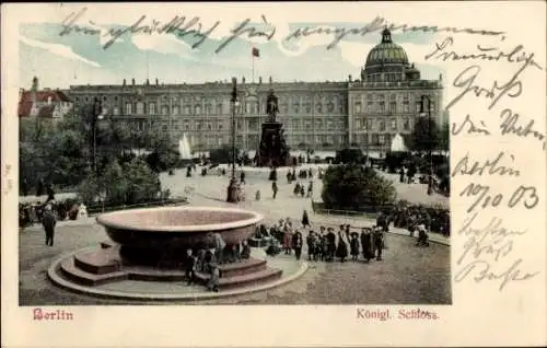 Ak Berlin Mitte, Königliches Schloss, Denkmal