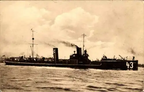 Ak Deutsches Kriegsschiff, 43, Torpedoboot, Kaiserliche Marine