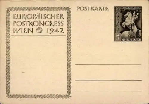 Ganzsachen Ak Wien, Europäischer Postkongress 1942