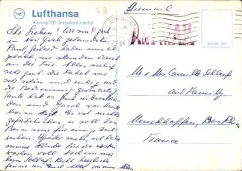 Ak Lufthansa, Boeing 707 Intercontinental Jet, Passagierflugzeug
