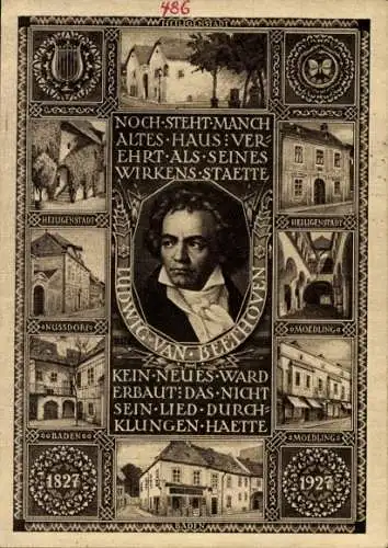 Ganzsachen Ak Mödling in Niederösterreich, Komponist Ludwig van Beethoven, Heiligenstadt