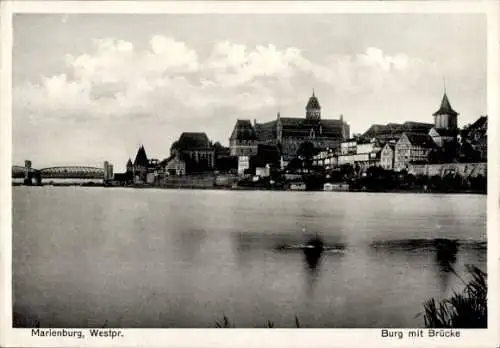 Ak Marienburg Malbork Westpreußen, Ordensburg, Brücke