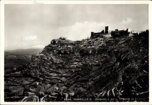 Ak Enna Sicilia, Castello di Lombardia ed il Tempio di Cerere