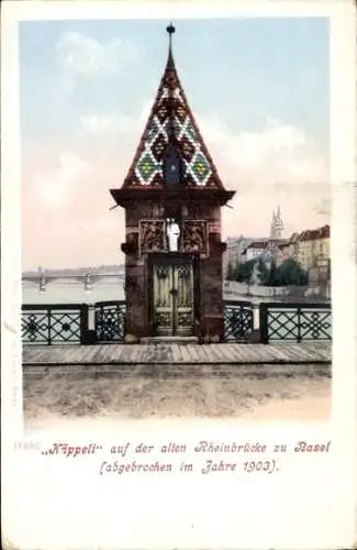 Ak Basel Bâle Stadt Schweiz, Käppeli, Rheinbrücke