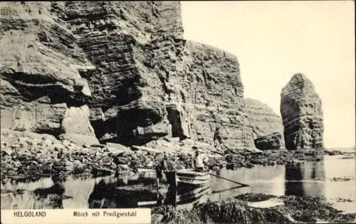 Ak Nordseeinsel Helgoland, Mönch, Predigerstuhl