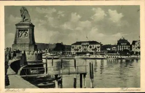 Ak Lindau am Bodensee Schwaben, Hafen, Schiffe