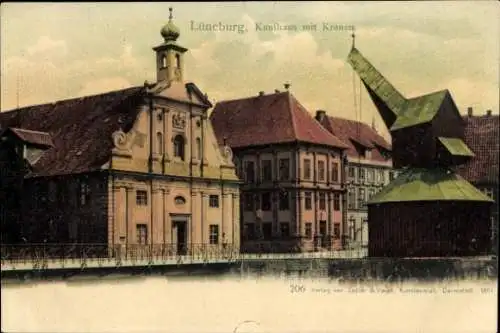 Ak Lüneburg in Niedersachsen, Kaufhaus, Krane