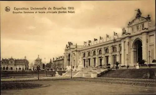 Ak Brüssel Brüssel, Ausstellung 1910, Brüsseler Messe und Hauptfassade, Grand Palais