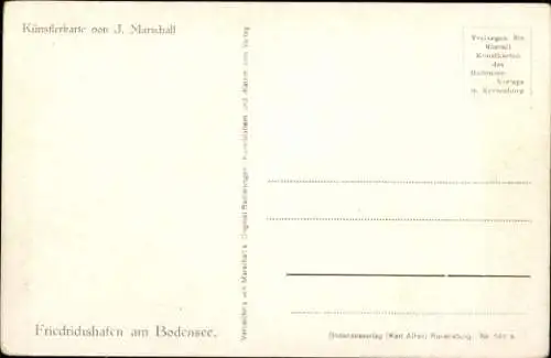 Künstler Ak Marschall J., Friedrichshafen Bodensee, Panorama