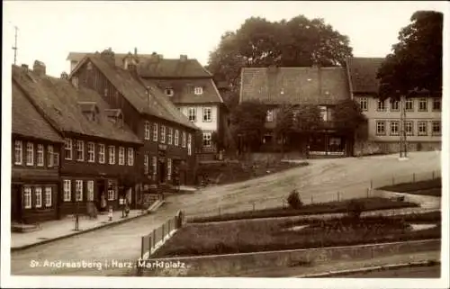 Ak Sankt Andreasberg Braunlage im Oberharz, Marktplatz