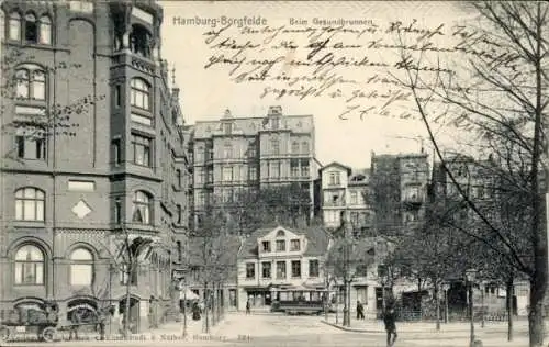 Ak Hamburg Mitte Borgfelde, Straßenpartie bei Gesundbrunnen