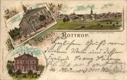 Litho Bottrop im Ruhrgebiet, Panorama, Amtshaus, Marienhospital