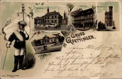 Litho Göttingen, Rathaus, Alte Fink, Bismarckturm, Anatomie, Student