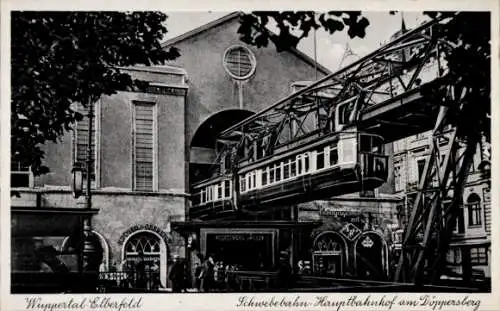 Ak Elberfeld Wuppertal, Schwebebahn-Hauptbahnhof, Döppersberg