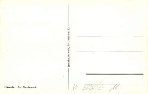 Ak Hameln an der Weser Niedersachsen, Pferdemarkt, Fahrräder, Fachwerkhäuser, Passanten