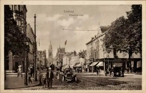 Ak Krefeld am Niederrhein, Rheinstraße