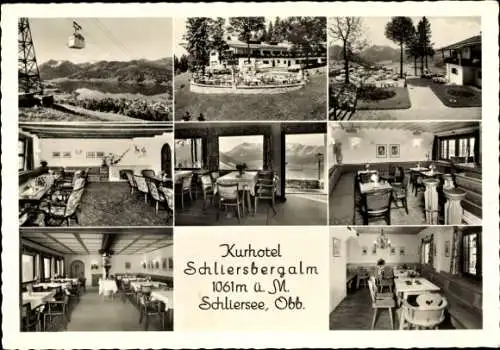 Ak Schliersee in Oberbayern, Kurhotel Schliersbergalm, Seilbahn