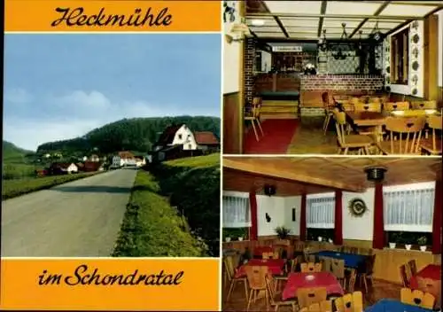Ak Heckmühle Wartmannsroth Unterfranken, Gasthaus, Innenansicht