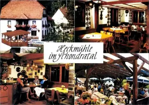 Ak Heckmühle Wartmannsroth Unterfranken, Gasthaus zum Schondratal, Innenansicht