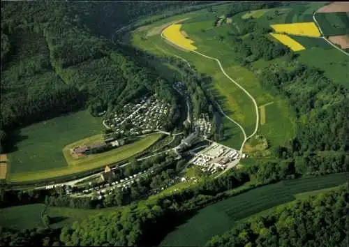 Ak Weickersgrüben Gräfendorf in Unterfranken, Campingplatz Rossmühle, Luftaufnahme