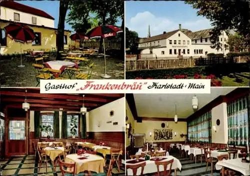 Ak Karlstadt am Main Unterfranken, Gasthof Frankenbräu, Innenansicht