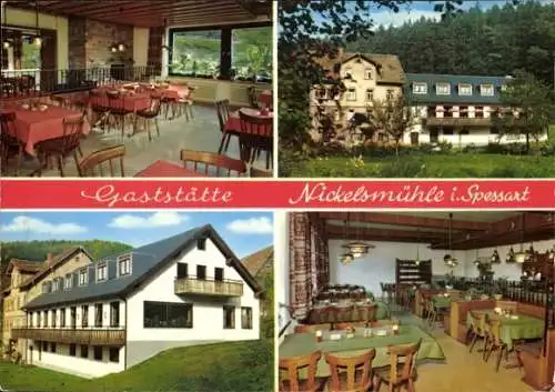 Ak Schollbrunn im Spessart Unterfranken, Gaststätte Nickelsmühle
