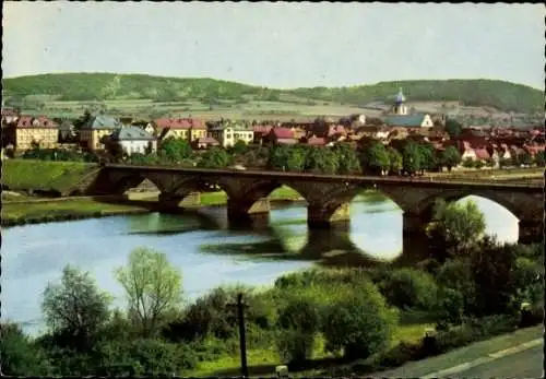 Ak Marktheidenfeld im Spessart Unterfranken, Teilansicht, Brücke
