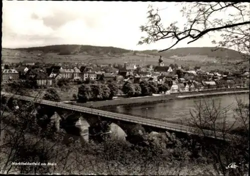 Ak Marktheidenfeld im Spessart Unterfranken, Teilansicht, Brücke