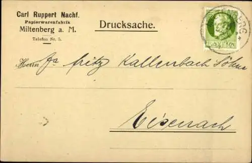 Ak Miltenberg am Main Unterfranken, Carl Ruppert Nachf. Papierwarenfabrik