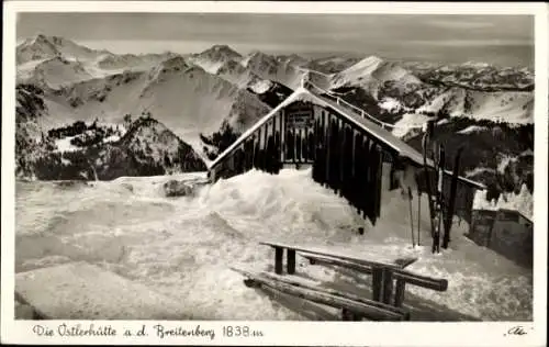 Ak Pfronten im Allgäu, Ostlerhütte auf dem Breitenberg, Winter