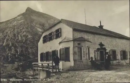 Ak Ramsau im Berchtesgadener Land Oberbayern, Watzmannhaus, Münchnerhaus am Watzmann