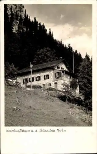 Ak Oberaudorf in Oberbayern, Brünnstein, Unterkunftshaus