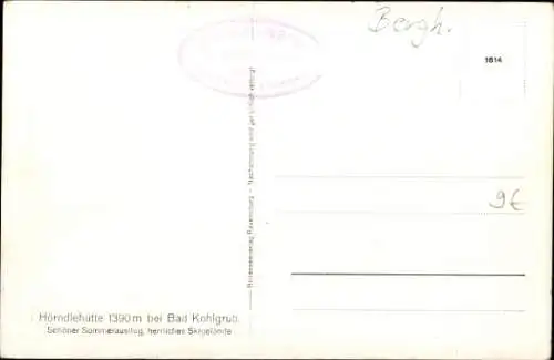 Ak Bad Kohlgrub, Hörndle Hütte, Gebirge