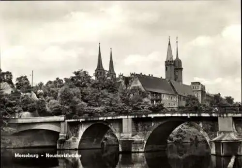 Ak Merseburg an der Saale, Neumarktbrücke