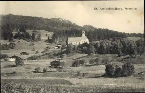 Ak Bartholomäberg Vorarlberg, Gesamtansicht, Kirche