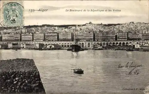 Ak Algier Algier Algerien, Boulevard de la République und die Voutes