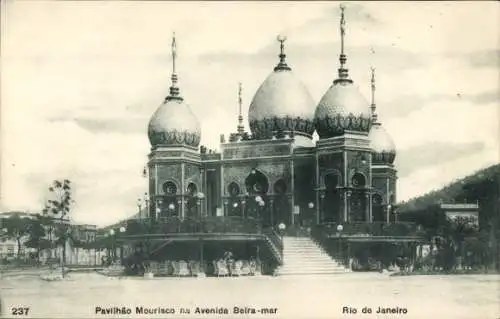 Ak Rio de Janeiro Brasilien, Avenida Beira Mar, Pavilhao Mourisco
