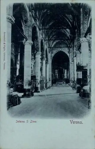 Ak Verona Veneto, San Zeno, Innenansicht