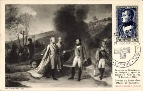 Ak-Interview von Napoleon und Franz II. nach der Schlacht von Austerlitz 1805